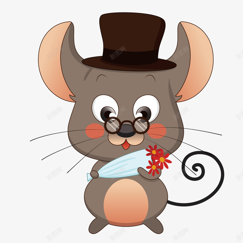 戴帽子大耳朵的老鼠矢量图eps免抠素材_新图网 https://ixintu.com 动物 卡通 可爱 图案 小清新 彩色 戴帽子 生物 简约 老鼠 鼠 矢量图