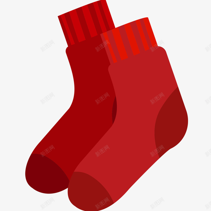 红色袜子插画矢量图ai免抠素材_新图网 https://ixintu.com 保暖 冬季 卡通袜子 红色袜子矢量插画 袜子 针织袜子 矢量图