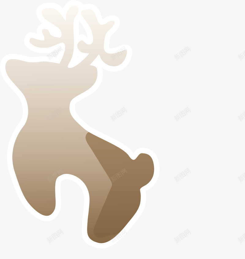 咖啡色卡通麋鹿png免抠素材_新图网 https://ixintu.com 冬季 动物 咖啡色麋鹿 圣诞快乐 圣诞节 新年快乐