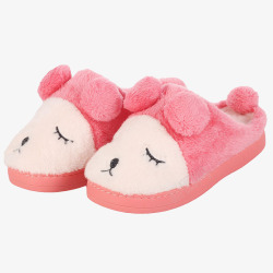 冬季保暖棉拖鞋粉红色棉拖高清图片