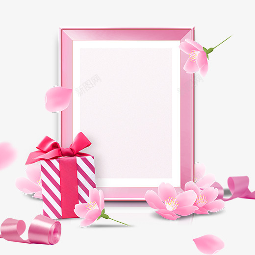 一个粉红色的礼物边框psd免抠素材_新图网 https://ixintu.com 庆祝 感恩有你 感恩父母 感恩节 粉红色 鲜花