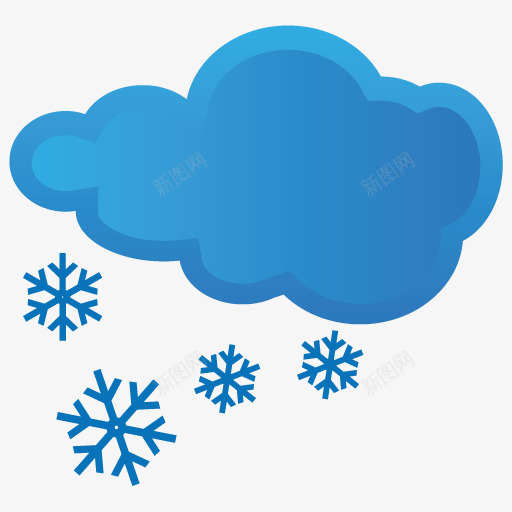 蓝色的大雪图标png_新图网 https://ixintu.com 大雪 天气