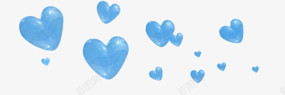 蓝色心形漂浮装饰png免抠素材_新图网 https://ixintu.com 心形 漂浮 蓝色 装饰