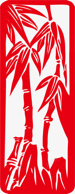 红色竹子素材