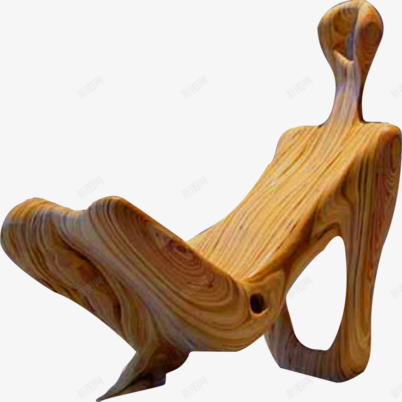 人形状椅子png免抠素材_新图网 https://ixintu.com 产品实物 创意 木质 椅子