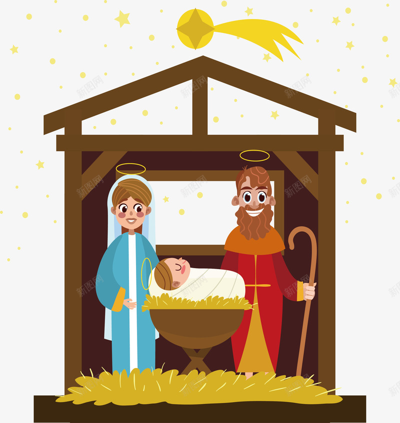 圣诞节上帝带来的希望png免抠素材_新图网 https://ixintu.com 上帝的给予 圣诞节 救世主 矢量png 耶稣 耶稣诞生