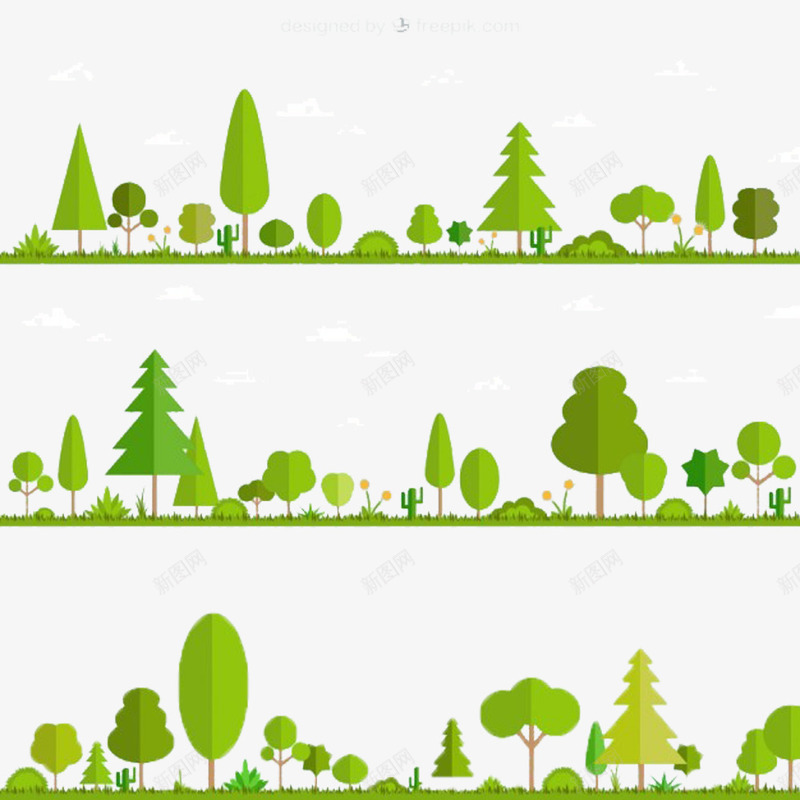 植物景色png免抠素材_新图网 https://ixintu.com 卡通 大树 景色 树木 植物 绿树