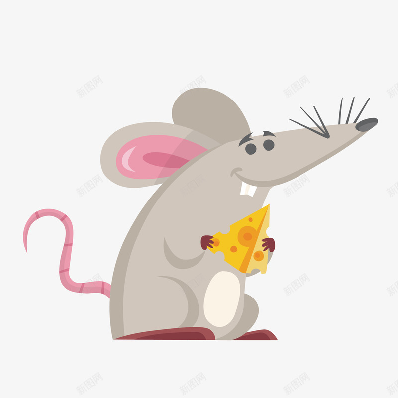 淡色创意小老鼠矢量图eps免抠素材_新图网 https://ixintu.com 动物 卡通 可爱 吃东西 图案 小清新 彩色 生物 简约 老鼠 鼠 矢量图