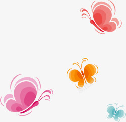 蝴蝶漂浮彩色蝴蝶漂浮矢量图高清图片