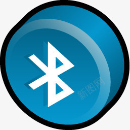 蓝色蓝牙立体标志图标png_新图网 https://ixintu.com 标志 立体 蓝色