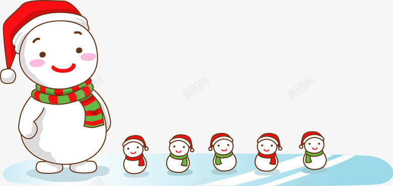 手绘圣诞雪人排队图案png免抠素材_新图网 https://ixintu.com 图案 圣诞 手绘 排队 雪人