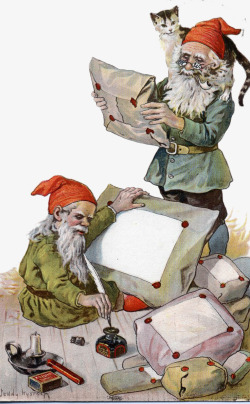 圣诞老人快递矢量素材寄快递的圣诞老人高清图片