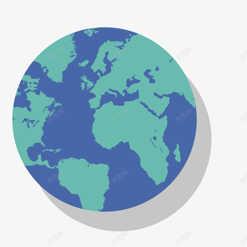蓝色地球矢量图ai免抠素材_新图网 https://ixintu.com 世界 圆形 地图 战略 扁平化 科技 蓝色 矢量图