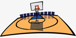篮球场手绘卡通素材