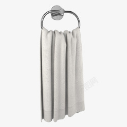 铁质银色浴巾架银色环形浴巾架高清图片