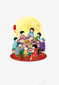 年夜饭桌团圆饭海报高清图片