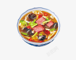 矢量泰国菜一碗麻辣汤高清图片