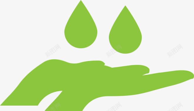环保绿色双手接水图标图标
