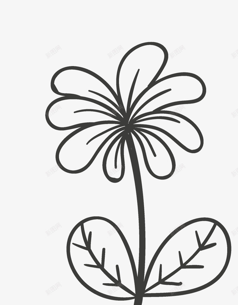 开放的花朵简笔画png免抠素材_新图网 https://ixintu.com 开放的 手绘图 简笔画 美丽的 花卉 花朵 花瓣