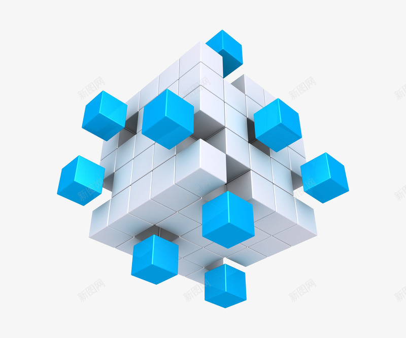 创意立方体png免抠素材_新图网 https://ixintu.com 创意立方体 动感立方体 抽象盒子 拼图块 模型设计项目 灰色 白色 科技 蓝色立方体