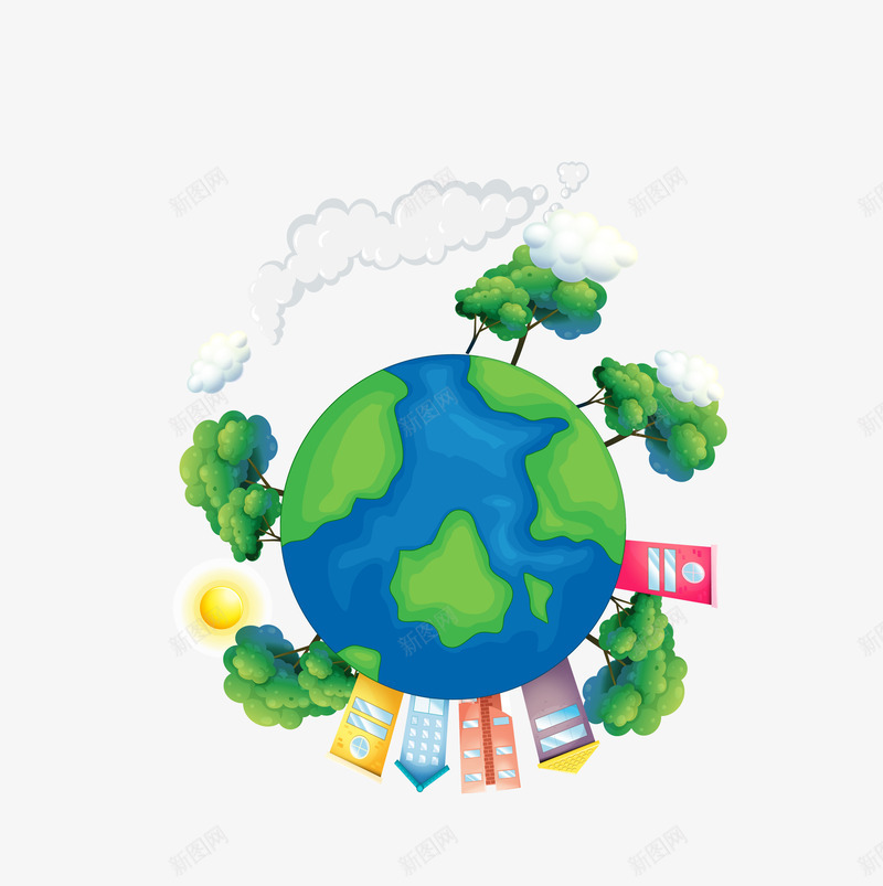 卡通绿色环保地球png免抠素材_新图网 https://ixintu.com 卡通环保地球 环保地球 矢量环保地球 绿色环保地球