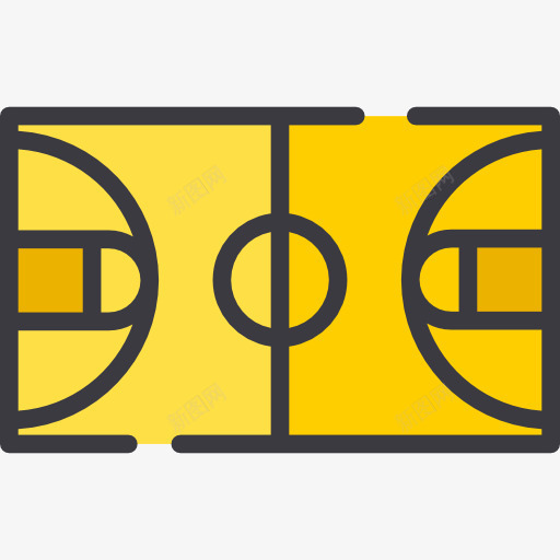 黄色篮球场png免抠素材_新图网 https://ixintu.com 卡通 篮球场 素材 黄色
