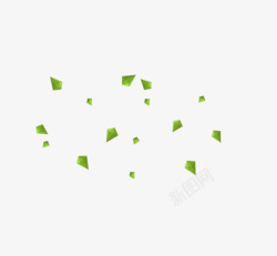 绿色立体几何悬浮素材