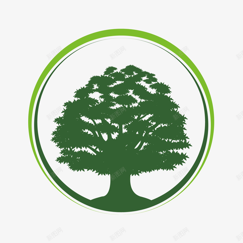绿色环保logo图标png_新图网 https://ixintu.com logo素材 创意设计 大树 环保logo 绿色 自然