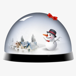 小木屋水晶球圣诞水晶球高清图片