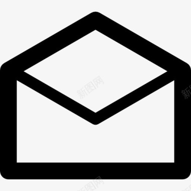 信封背面轮廓打开电子邮件接口符号图标图标