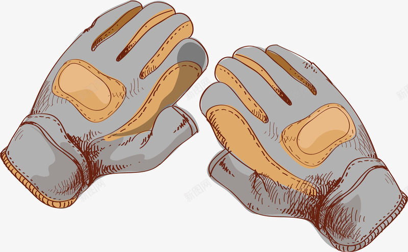 一双手套png免抠素材_新图网 https://ixintu.com 冬季 卡通 手套 手绘 棉质 男士 简图 运动款