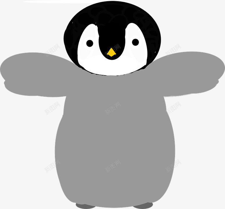 幼小的企鹅png免抠素材_新图网 https://ixintu.com 企鹅 卡通 可爱 幼鸟