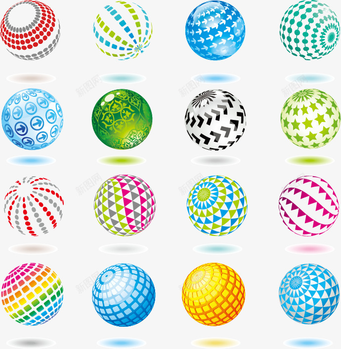 圆形主题图标png_新图网 https://ixintu.com LOGO 创意 彩色 时尚 标志 球体 立体 设计 设计元素