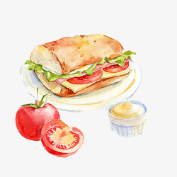 三明治片蔬菜三明治早餐片高清图片