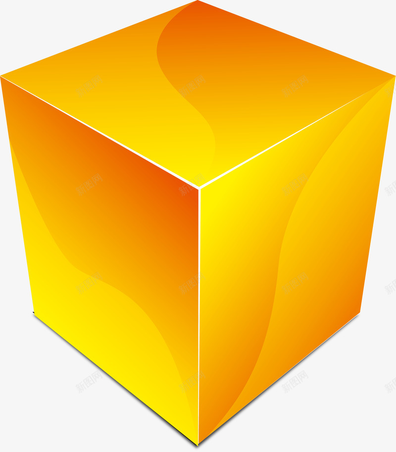 黄色立方体图形图标png_新图网 https://ixintu.com 几何图 几何立方 立方 立方体 立方图形 第三方平台