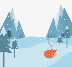 暖冬狐狸暖冬睡觉的狐狸高清图片