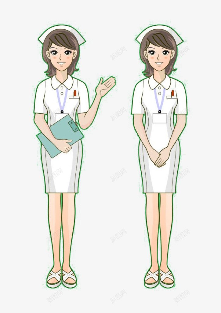 护士节装饰psd免抠素材_新图网 https://ixintu.com 卡通手绘 护士 漂亮护士 白衣天使 装饰素材