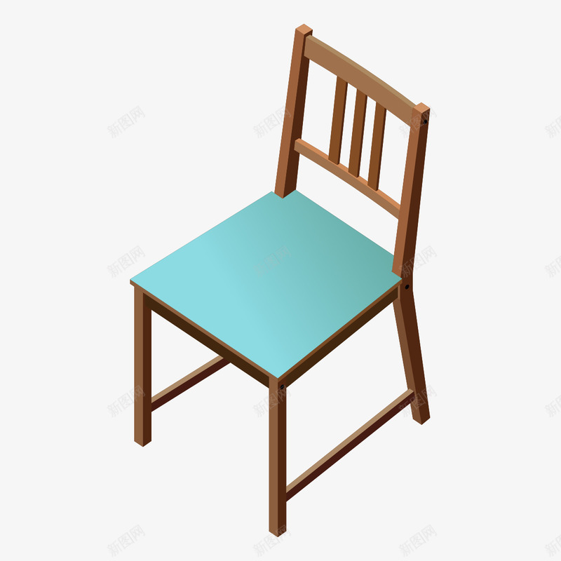 卡通凳子png免抠素材_新图网 https://ixintu.com 凳子 卡通图 家具 手绘图 木椅 椅子 蓝色底座