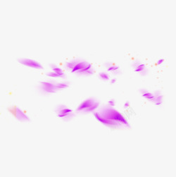 紫色梦幻花瓣漂浮素材