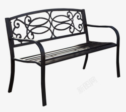 黑色长铁椅素材