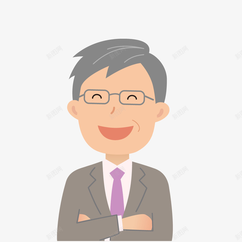 戴着眼镜的卡通男人png免抠素材_新图网 https://ixintu.com 人物 人物装饰 卡通人物 商务 手绘 男人