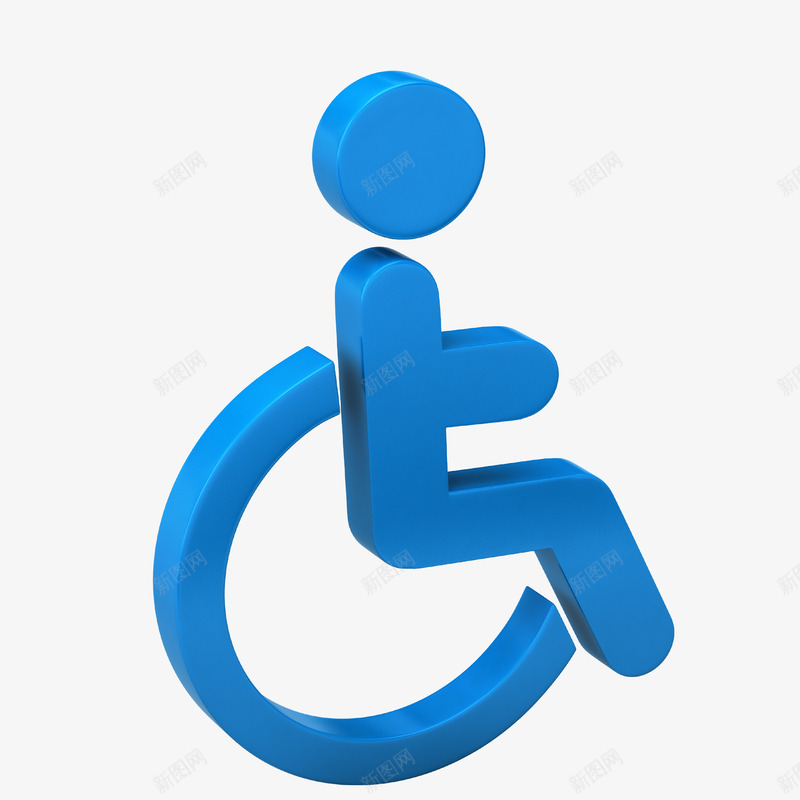 残疾人标志轮椅png免抠素材_新图网 https://ixintu.com 残疾人标志 立体 蓝色 轮椅