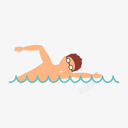 男人游泳狗刨式游泳高清图片