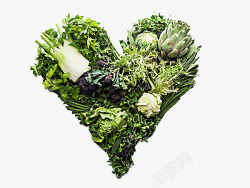 绿色市场认证标志食品心形食品高清图片