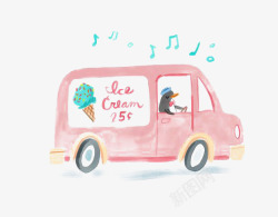 冰淇淋汽车卡通冰淇淋车高清图片