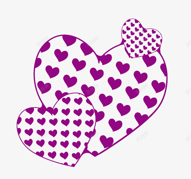 爱心心形元素png免抠素材_新图网 https://ixintu.com PS笔刷 底纹 心形 爱心 笔刷 素材 紫色 花纹