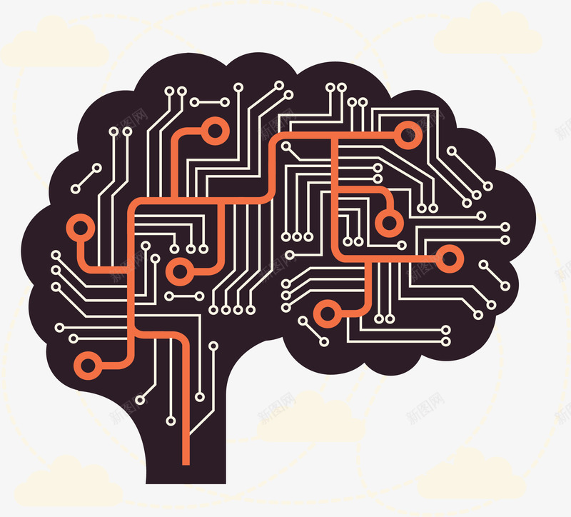 人类大脑网络结构矢量图ai免抠素材_新图网 https://ixintu.com 人工智能 人类大脑 大脑 电脑网络 矢量png 高科技 矢量图