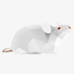 白色多边形折纸创意老鼠素材