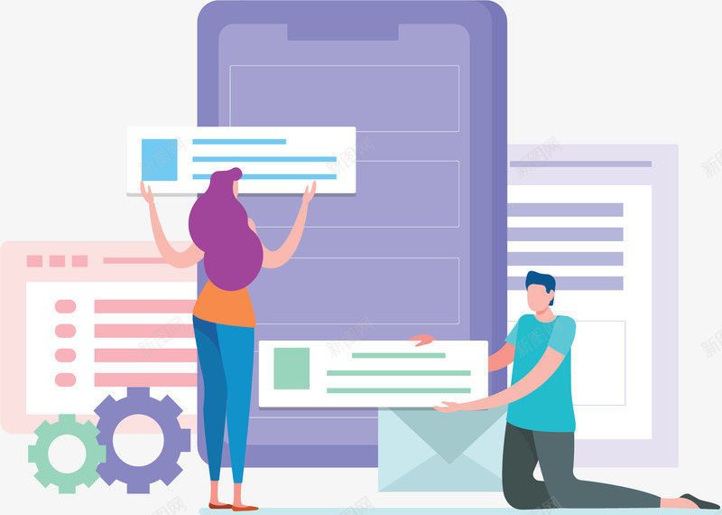 团队合作移动应用开发矢量图ai免抠素材_新图网 https://ixintu.com 团队合作 应用开发 手机端 矢量png 移动应用 移动端 矢量图
