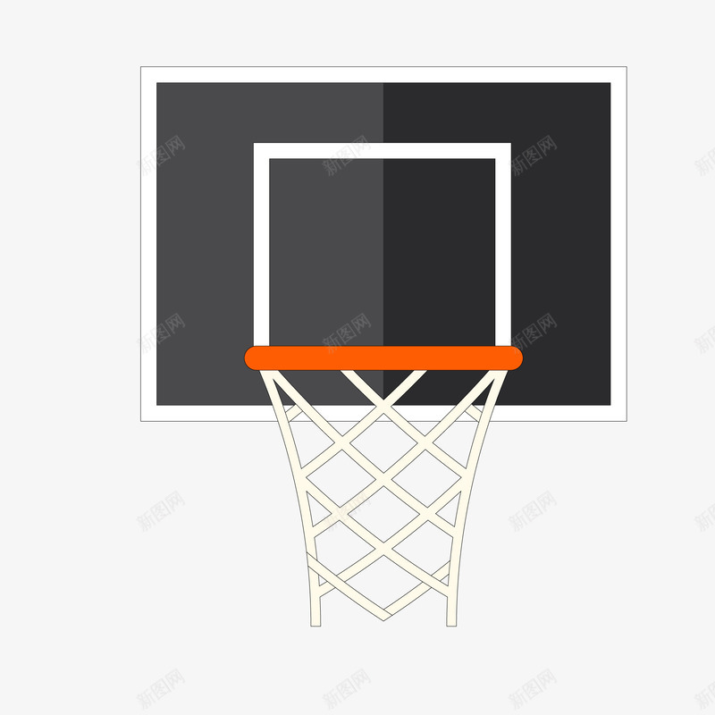 卡通篮球框矢量图ai免抠素材_新图网 https://ixintu.com 卡通 扁平化 比赛 球框 篮球 运动 锻炼 矢量图
